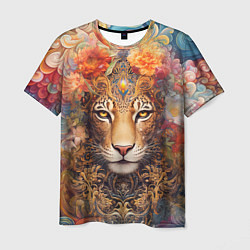 Мужская футболка Леопард в тропиках