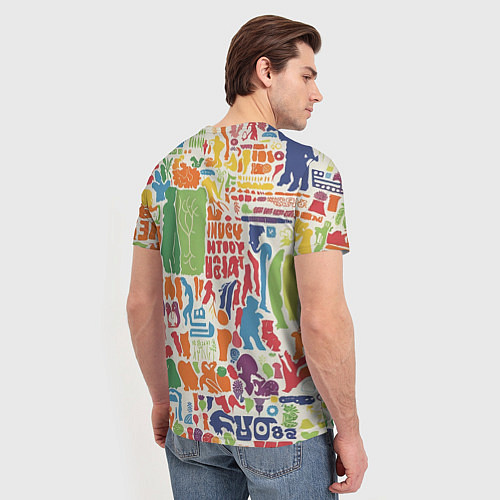 Мужская футболка Красочные каракули / 3D-принт – фото 4