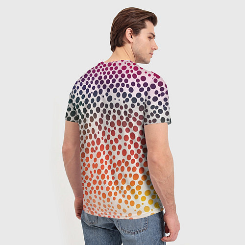Мужская футболка Радужные градиентные круги / 3D-принт – фото 4