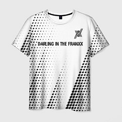 Мужская футболка Darling in the FranXX glitch на светлом фоне: симв