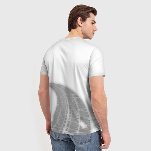 Мужская футболка Mini speed на светлом фоне со следами шин: символ / 3D-принт – фото 4