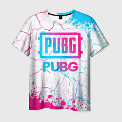 Мужская футболка PUBG neon gradient style