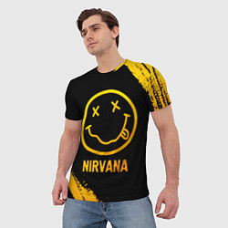 Футболка мужская Nirvana - gold gradient, цвет: 3D-принт — фото 2
