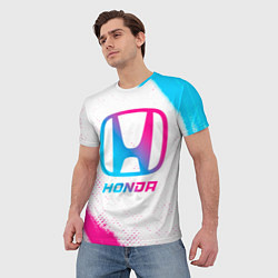 Футболка мужская Honda neon gradient style, цвет: 3D-принт — фото 2