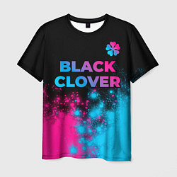 Футболка мужская Black Clover - neon gradient: символ сверху, цвет: 3D-принт