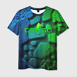 Мужская футболка CS GO green black abstract