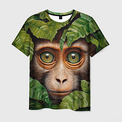 Мужская футболка Обезьяна в джунглях