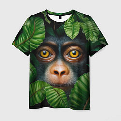 Футболка мужская Черная обезьянка, цвет: 3D-принт