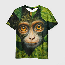 Мужская футболка Обезьянка в джунгли