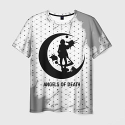 Мужская футболка Angels of Death glitch на светлом фоне