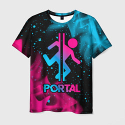 Мужская футболка Portal - neon gradient