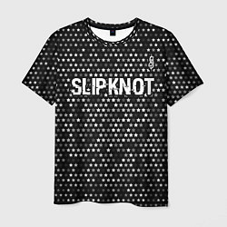 Футболка мужская Slipknot glitch на темном фоне: символ сверху, цвет: 3D-принт