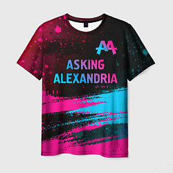 Мужская футболка Asking Alexandria - neon gradient: символ сверху