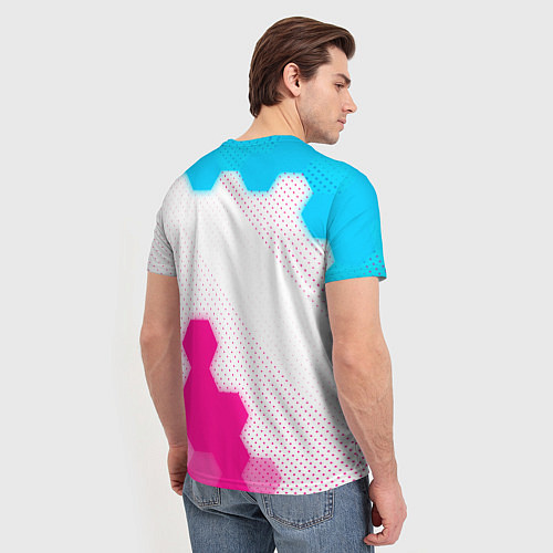Мужская футболка Haval neon gradient style: надпись, символ / 3D-принт – фото 4