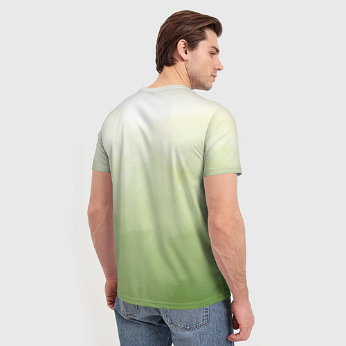 Мужская футболка Абстрактный лаймовый акварельный фон / 3D-принт – фото 4