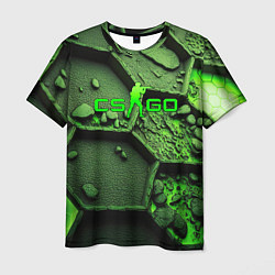 Футболка мужская CSGO green abstract, цвет: 3D-принт