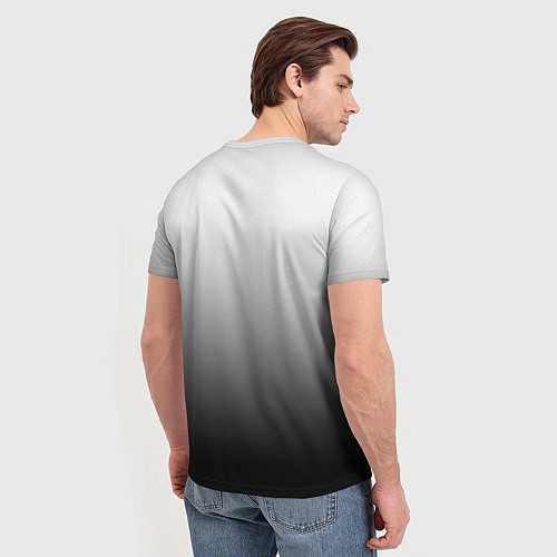 Мужская футболка Бело-чёрный градиент / 3D-принт – фото 4