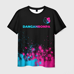 Мужская футболка Danganronpa - neon gradient: символ сверху