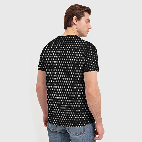 Мужская футболка Disturbed glitch на темном фоне / 3D-принт – фото 4