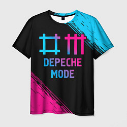 Мужская футболка Depeche Mode - neon gradient