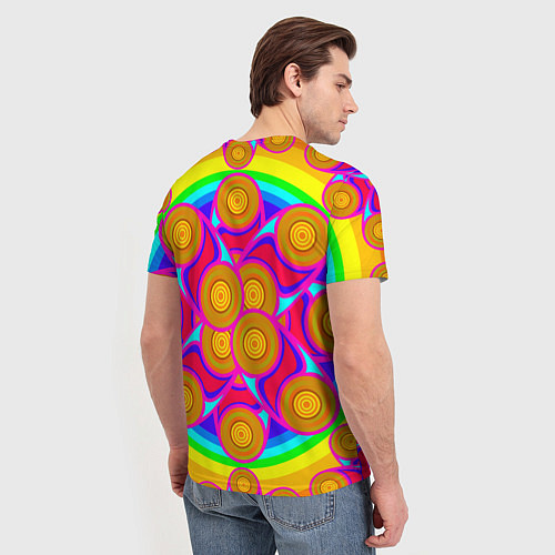 Мужская футболка Узор цвета хохломы / 3D-принт – фото 4