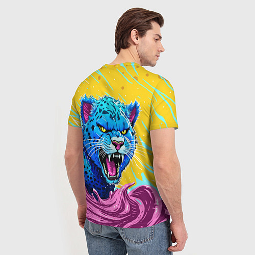 Мужская футболка Кислотный Леопард / 3D-принт – фото 4