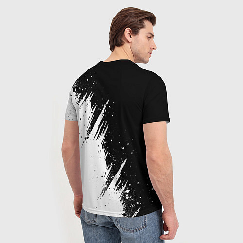 Мужская футболка Ауди - белые потертости / 3D-принт – фото 4