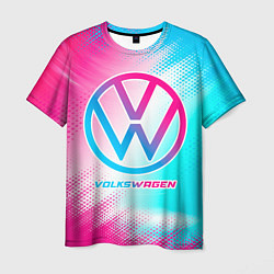 Мужская футболка Volkswagen neon gradient style