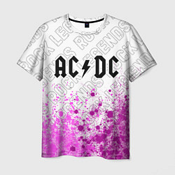 Мужская футболка AC DC rock legends: символ сверху