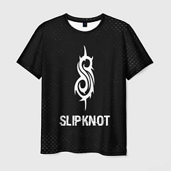 Мужская футболка Slipknot glitch на темном фоне