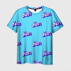 Мужская футболка Синий логотип Кен - паттерн