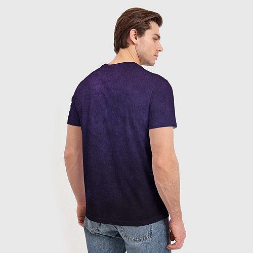 Мужская футболка Фиолетово-черный градиент / 3D-принт – фото 4