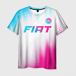 Мужская футболка Fiat neon gradient style: символ сверху