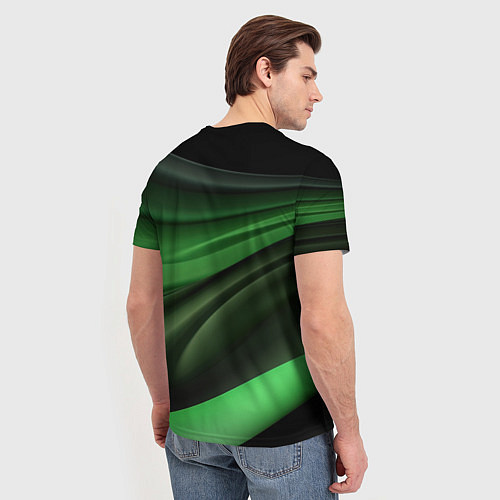 Мужская футболка Темная зеленая текстура / 3D-принт – фото 4