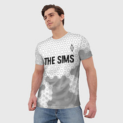 Футболка мужская The Sims glitch на светлом фоне: символ сверху, цвет: 3D-принт — фото 2