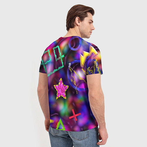 Мужская футболка Праздничный street-art со звёздочкой / 3D-принт – фото 4