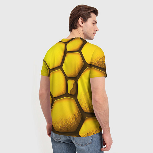 Мужская футболка Желтые объемные плиты / 3D-принт – фото 4