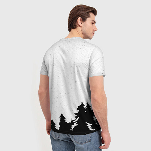 Мужская футболка Стилизация ёлки зима / 3D-принт – фото 4