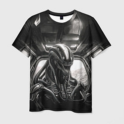Мужская футболка Ксеноморф в каюте космического корабля