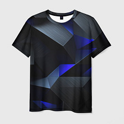 Мужская футболка Black blue abstract