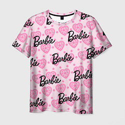 Футболка мужская Логотип Барби и розовое кружево, цвет: 3D-принт
