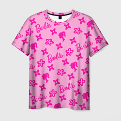 Мужская футболка Барби паттерн розовый