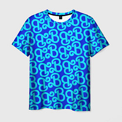 Мужская футболка Логотип Барби - синий паттерн