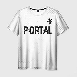 Мужская футболка Portal glitch на светлом фоне: символ сверху