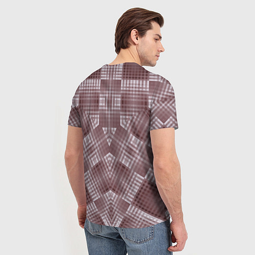 Мужская футболка В коричневых тонах геометрический узор / 3D-принт – фото 4