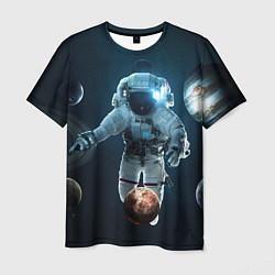 Футболка мужская Космонавт планеты, цвет: 3D-принт
