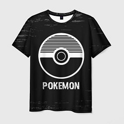 Мужская футболка Pokemon glitch на темном фоне