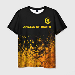 Мужская футболка Angels of Death - gold gradient: символ сверху