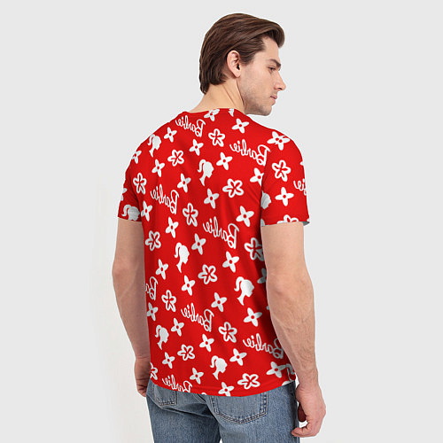Мужская футболка Барби паттерн красный / 3D-принт – фото 4
