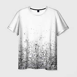 Мужская футболка Абстрактный геометрический фон с трещинами и брызг
